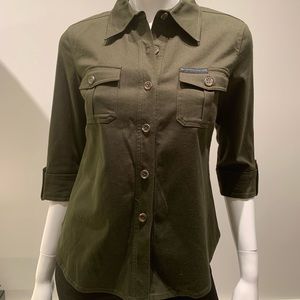 Safari / Military inspired fitted button down top